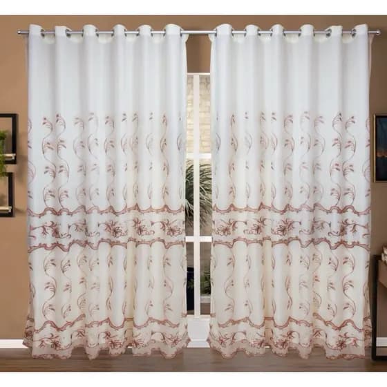 Cortina Bordada com voil Luxo com forro de microfibra  4,00 X 2,70,  Sala