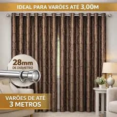 Cortina Jacquard/Jackard Inglês-Tecido Grosso- Sala e Quarto 4,00 X 2,60 Para Varão, Várias Cores