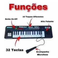 Teclado Infantil Piano Microfone Eletronico Keyboard Mq2588