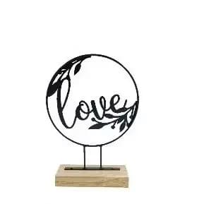 Placa Redonda Decorativa 21x15cm em Metal Livon