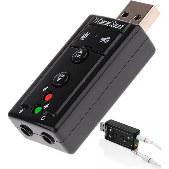ADAPTADOR USB SE SOM 7.1 UMA ENTRADA E UMA SAÍDA,PLUG-AND-PLAY,VOLUME,CORTAR MICROFONE OU COLOCAR NO MODO MUDO