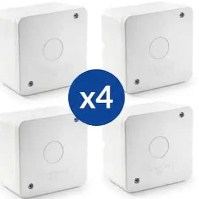 KIT 4 Caixa Plástica Organizadora de Proteção Câmera Parafuso C/ Vedação Stilus Simples Branca IP55