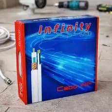 100 Metros de Cabo Coaxial Para Camera 4MM + 2 Vias de Alimentação Malha 95% Infinity | Sistema CFTV