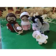 Mini Presépio amigurumi 5 peças de crochê