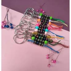 Chaveiro personalizado com nome e miçangas kit 10 / 15 / 20 unidades