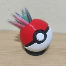 Porta lápis formato pokébola pokémon impressão 3D plástico