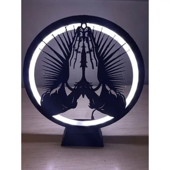 Luminária Mãos em Oração - Design Religioso e Elegante