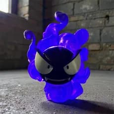Luminária Gastly Roxa LED | Abajur Decorativo Pokémon