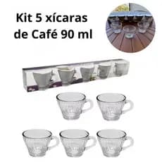 xícaras para café  lde vidro honey 5 peças 90ml
