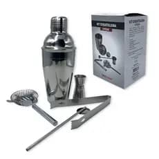 Kit Bar 5pçs Coqueteleira Profissional Aço Inox 550ml Caipirinha Barmam