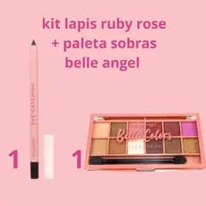 kit Paleta de sombras Belle Colors + Lapis de olho preto ruby rose