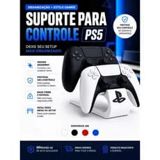Suporte duplo para controle, ps3, ps4 e ps5.