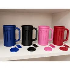 Caneca Suporte latas Monster 473ML + Abridor de Latas + tampa para lata - Diversas Cores