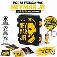 Caixa Porta Figurinhas Copa do Mundo 2026 Neymar – Organizador Premium 500+ Figurinhas