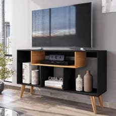 Rack Bancada Moderno com Nichos Sala Aparador Com Pés Retro Zarah  - Várias Cores