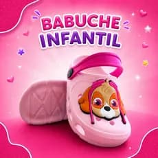 Babuche Skye Infantil Menina Rosa Cachorrinha Confortável Leve Antiderrapante Calce Fácil Sandália