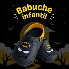 Babuche Infantil Batman Menino Morcego Confortável Leve Antiderrapante Calce Fácil Preto