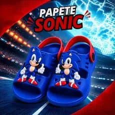 Papete Infantil Menino Azul Corrida Confortável Leve Antiderrapante Calce Fácil Sandália