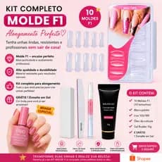 Kit Alongamento De Unha Polygel + Moldes F1 Gel/Acrigel/Porcelana