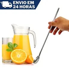 Colher em Aço Inox Para Sucos e  Drinks 30cm