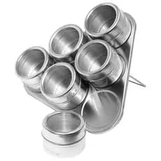 Porta Condimentos Especiarias e Ervas Magnético Kit com 6 Potes