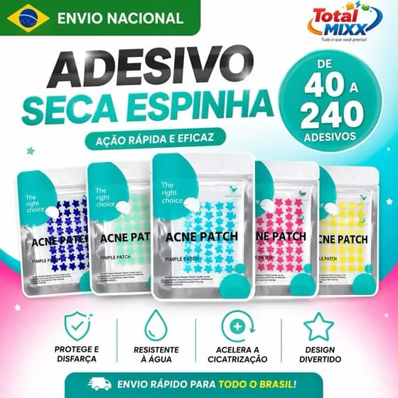 KIT 40-240 Adesivos Seca Espinha Hidrocoloide Seca Acne De Estrela