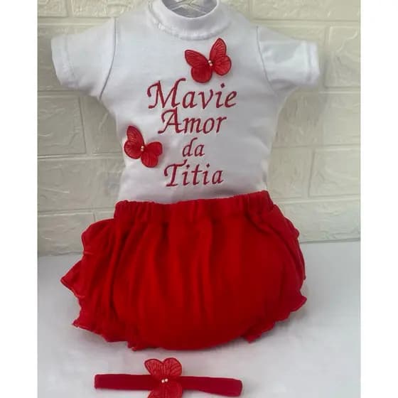 conjunto bebê personalizado com nome do bebê e frases de amor