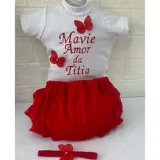 conjunto bebê personalizado com nome do bebê e frases de amor
