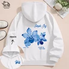 PROMOÇAO Moletom Feminino Premium Flanelado Estampa Minimalista Manga Longa Inverno
