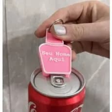 Abridor de Latas Chaveiro Protetor de Unhas Gel Personalizado Seu Nome Manicure