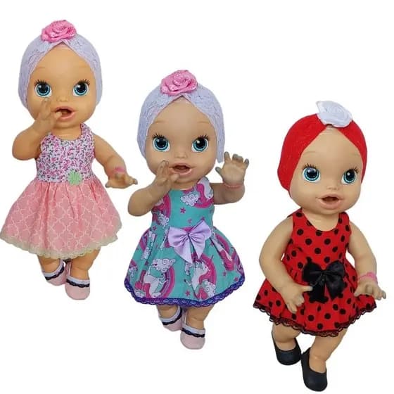 Roupinha Boneca Baby Alive Kit C/6 Peças Vestidos C/ Calcinha