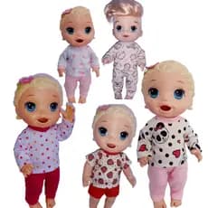 Roupa Boneca  Baby Alive Menina Kit 05 Pijamas Longo/Curto Pronta  Entrega.