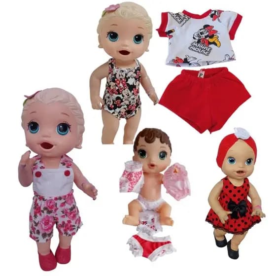 Roupa Boneca Baby Alive Kit C/ 8 Peças Roupinhas Brinquedos Menina.