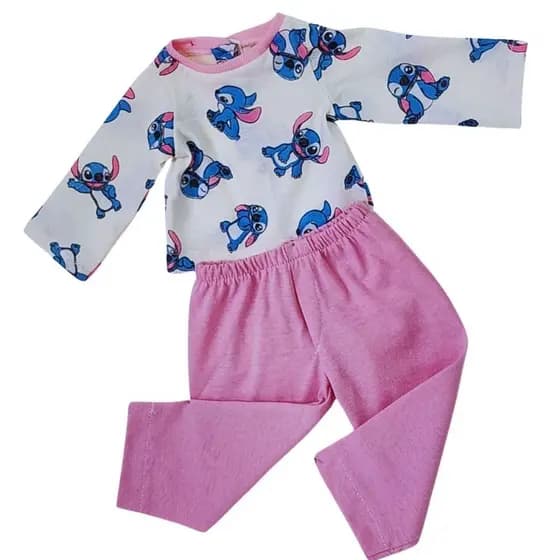 Roupa Boneca Reborn  Bebê Realista Pijama  Curto