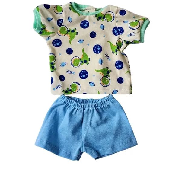 Roupa Boneco Short Camiseta Baby Alive Papinha Divertida Kit C/ 4 peças