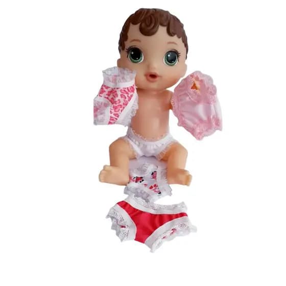 Calcinha Bonecas Baby Alive Kit C/ 3 Peças