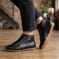 Mocatênis feminino Cano Alto Comfort Bella Dama em Couro Legítimo