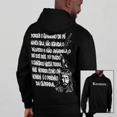 Blusa De frio Racionais Guerreiro De Fé Moletom Frase Rap StreetWear Casaco Com Capuz