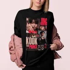 Camisa Bts Jeon Jungkook The Prince Look Estiloso Bangtan Arirang Camiseta Feminina Algodão Premium