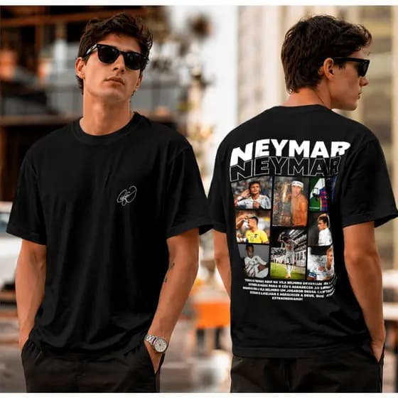 Camiseta Masculina Neymar Junior Menino Ney Camiseta Básica estampa 100% Algodão Camiseta Jogador