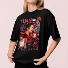 Camiseta Luan Santana Turnê Registro Histórico Look Feminino Fã Show Camisa Algodão Premium