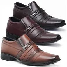 Sapato Masculino Social Formal Elegante Confortável Direto Fabricante com 3 Pares