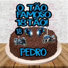 Topo de bolo Festa Aniversário 18 Anos Menino - Fazemos todos os temas