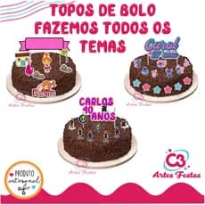 Topo de bolo personalizado Fazemos todos os temas