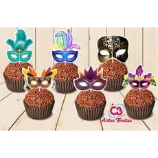 Máscara Baile De Máscaras 50 Topper Tags Para Docinhos Doces