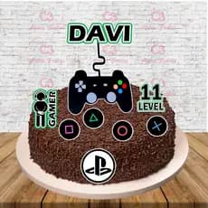 Topo de bolo Festa Aniversário Video Game Gamer