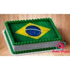 Bandeira Brasil Papel De Arroz Para Bolo Aniversário
