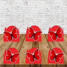 50 Forminhas Docinhos Borboleta Vermelha