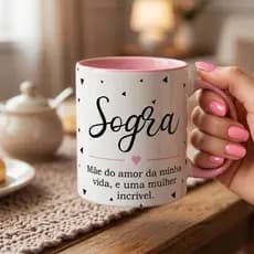 Caneca Sogra Presente dia das Mães Porcelana 325ml Colorida