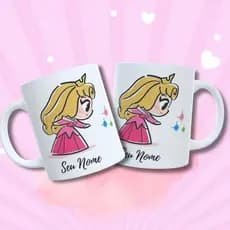 Caneca Bela Adormecida Fofa Com Nome Personalizada Princesas
